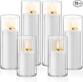 12 PCS White Pillar Candles by Homjoy