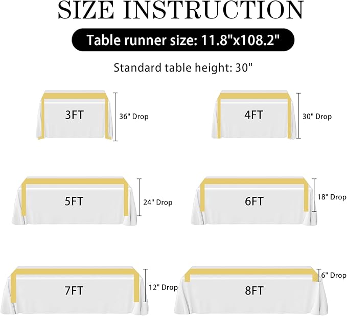 SHEJIZE 20 Pack Light Gold Satin Table Runner 12x108 Inches Long, Bright Silky - Image 8