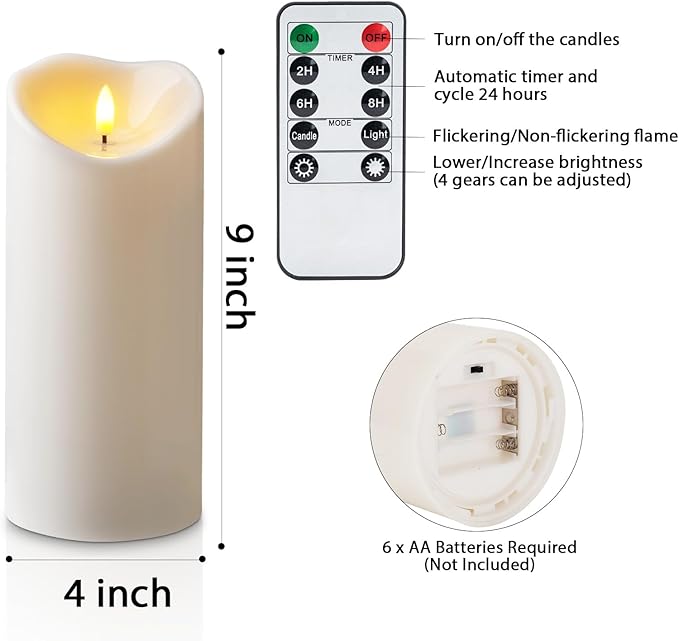 Amagic 4” x 9” Large Outdoor Waterproof Flameless Candles - Image 6