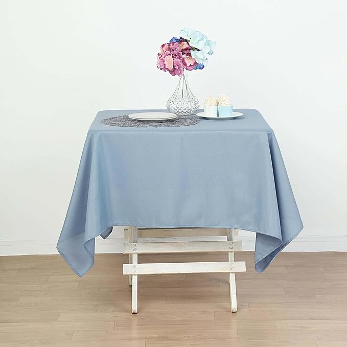 Efavormart 70" Square Linens Dusty Blue Wholesale Linens Polyester Square Linen - Image 5
