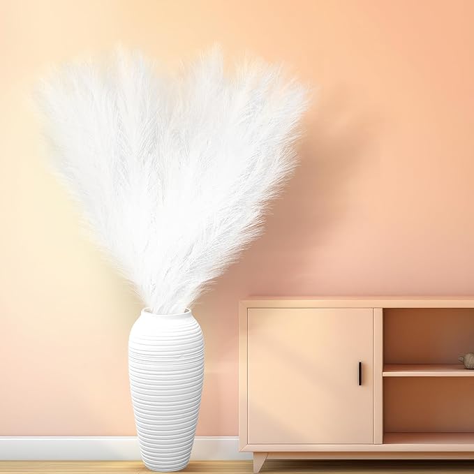 Zeyune 10 Pcs 71'' Large Faux Pampas Grass Decor Tall Artificial Pompous Grass - Image 6