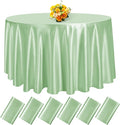 fani 6 Pack 120 Inch Sage Green Satin Tablecloth by fani