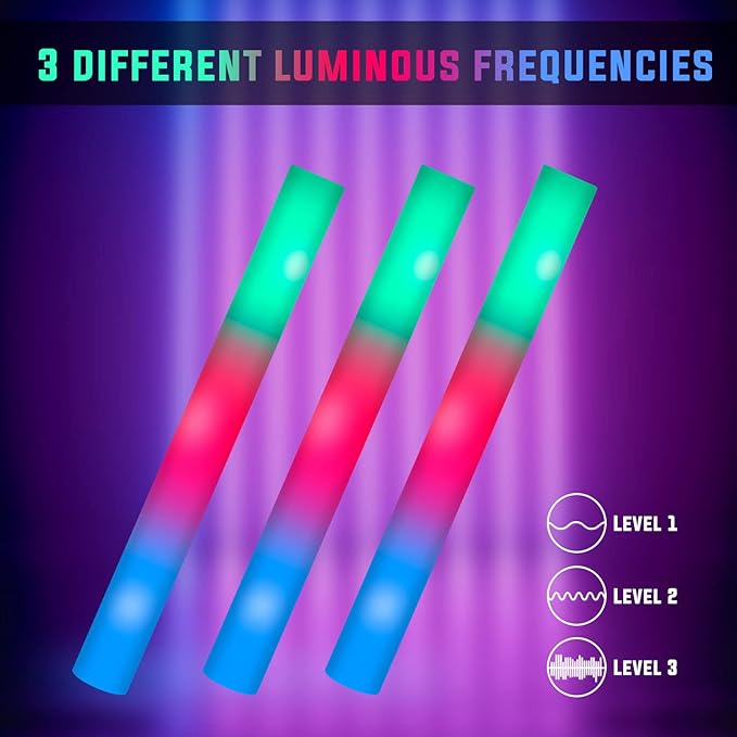 174 Pack LED Foam Glow Sticks, Glow Stick Bulk Party Pack - Image 6