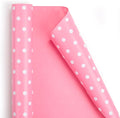 Flyhill Pink Wrapping Paper Roll, Reversible Gift Wrap Paper by Flyhill