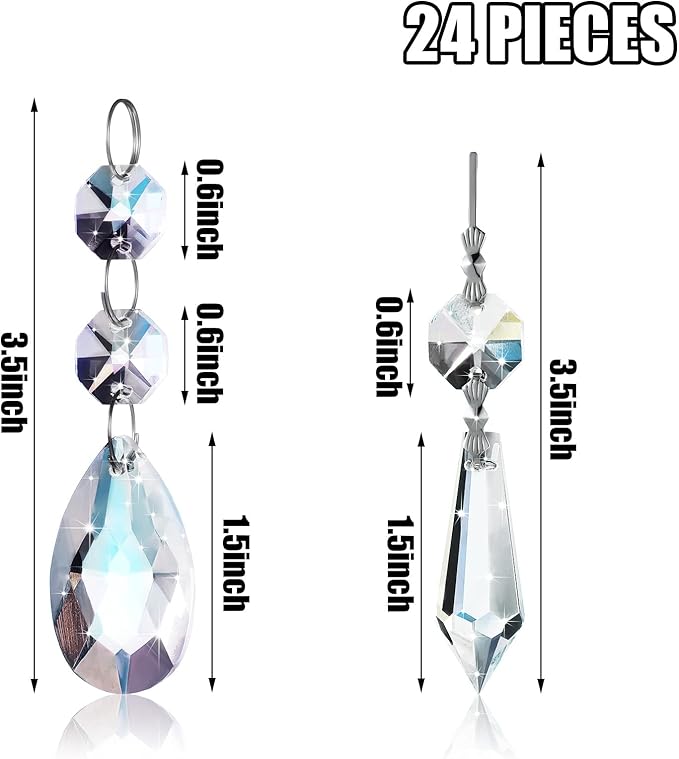 48 Pcs Chandelier Crystal Replacement 38 mm Teardrop & Icicle Crystal Prisms - Image 2