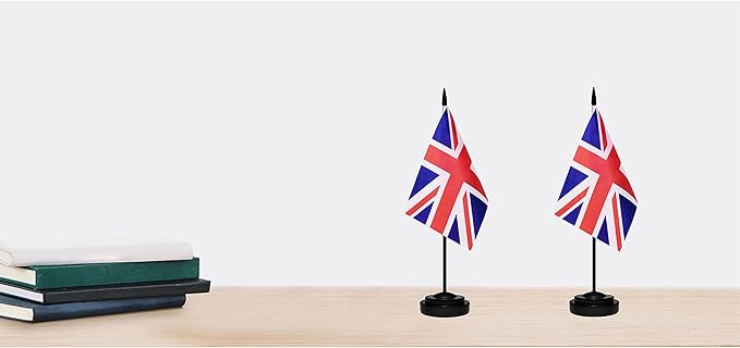 UK British Deluxe Desk Flag Set Small Mini United Kingdom Miniature Table - Image 6