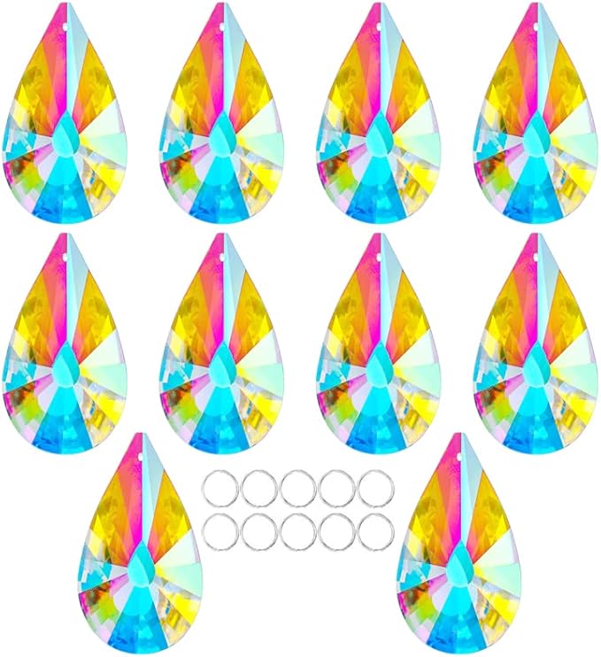 10 Pack Colorful Crystal Prisms Suncatcher, Sun Shine Catcher Rainbow Pendants - Image 8