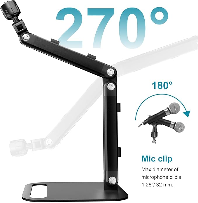 Adjustable Desktop Microphone Stand, Microphone Arm Mic Stand - Image 6