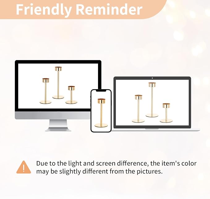 NUPTIO Candle Stick Holder for Wedding: 18 Pcs Tall Hurricane Gold Candles - Image 6