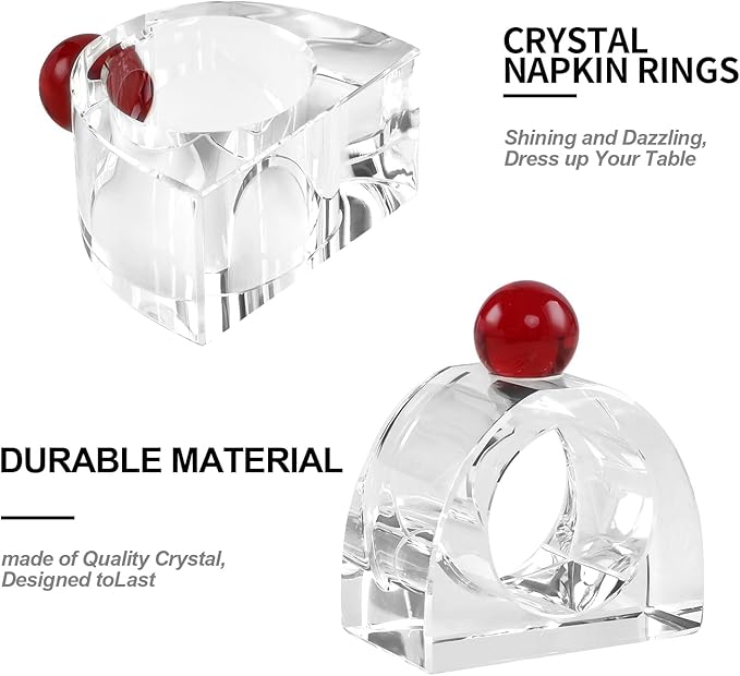 Crystal Napkin Rings Holder Silver Diamond Napkin Rings Pack of 6 Pieces - Image 5