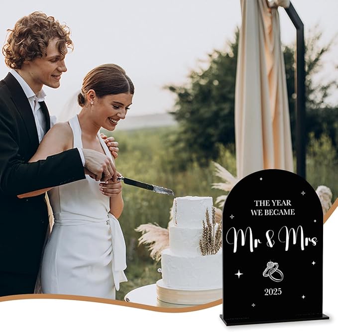 Black Wedding Sign, The Year We Became Mr and Mrs Signs, Wedding Engagement - Image 5