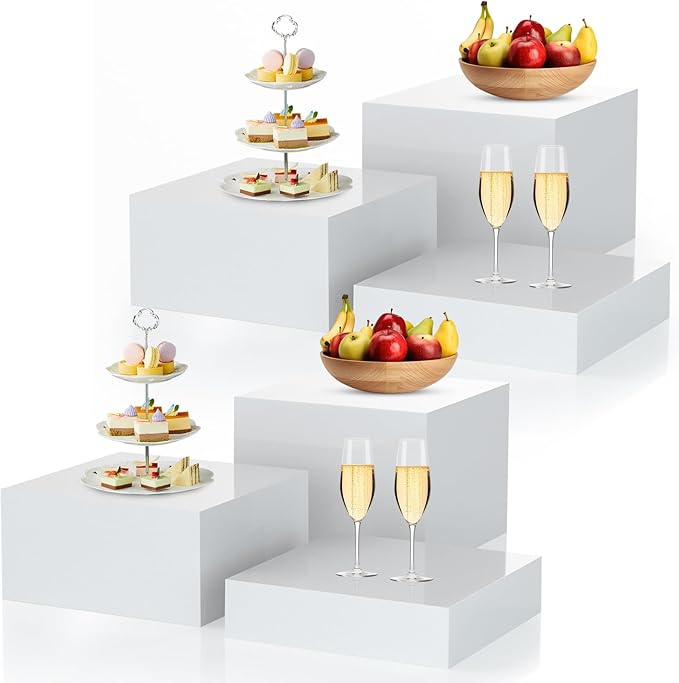 6Pcs White Buffet Risers, Acrylic Display Stand by LooksForwardtoSeeingYou