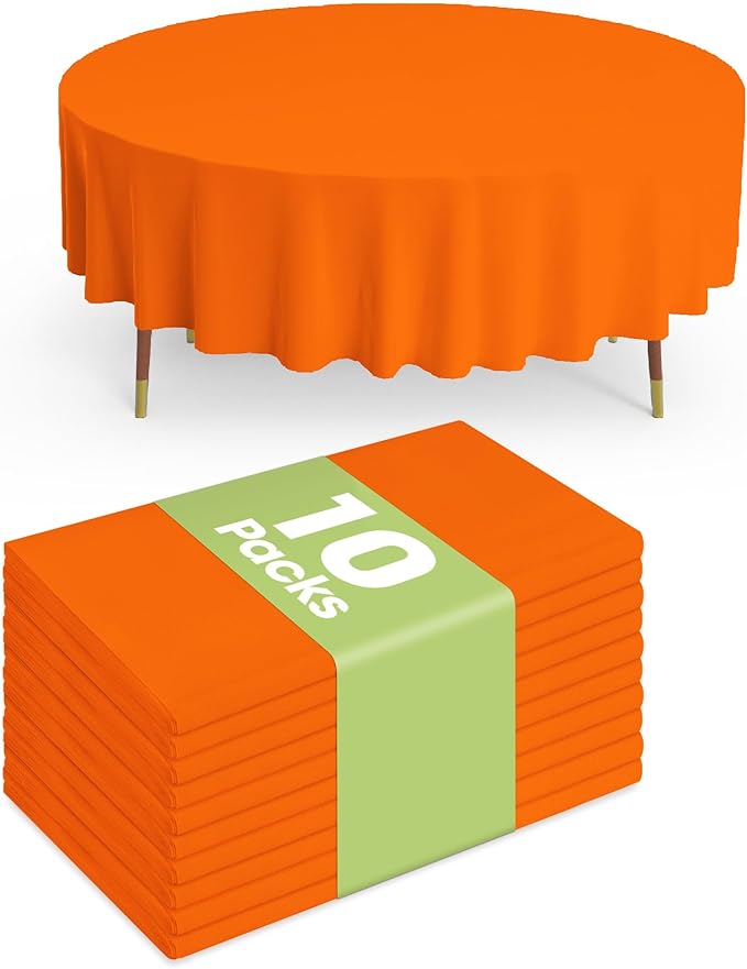 Pureegg Plastic Table Cloth Disposable 10 Pack, Halloween Party, Thanksgiving by Pureegg