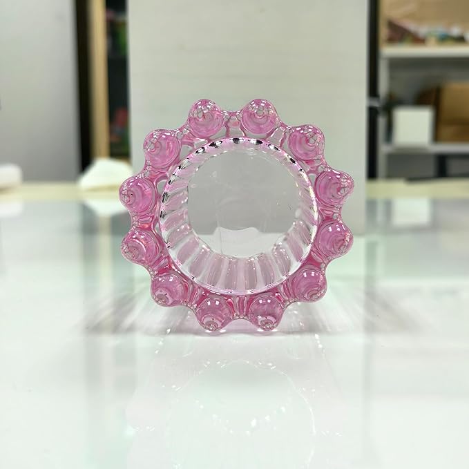 GOLDEAL 12Pcs Pink Glass Votive Candle Holders Tealight Holders Decorative - Image 4
