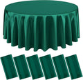 6 Packs Satin Tablecloth 120 Inch Dark Green Round Table Cloth Silk Tablecloth by Lumaycens