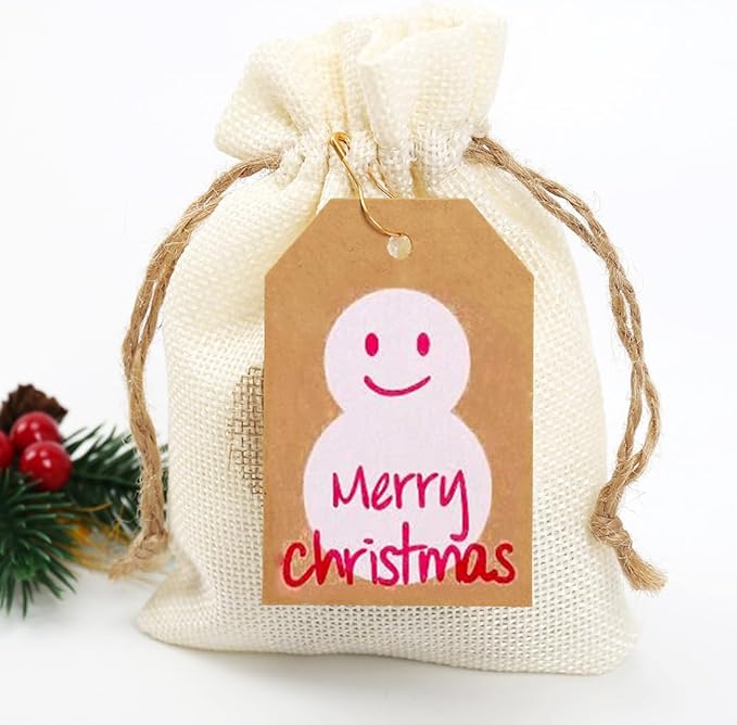 100 Pack Kraft Paper Christmas Gift Tags， Xmas Kraft Gift Tags - Image 6