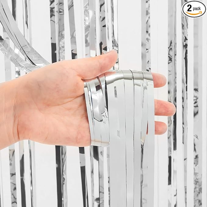 Foil Fringe Curtain Christmas Party Decorations by BRAVESHINE