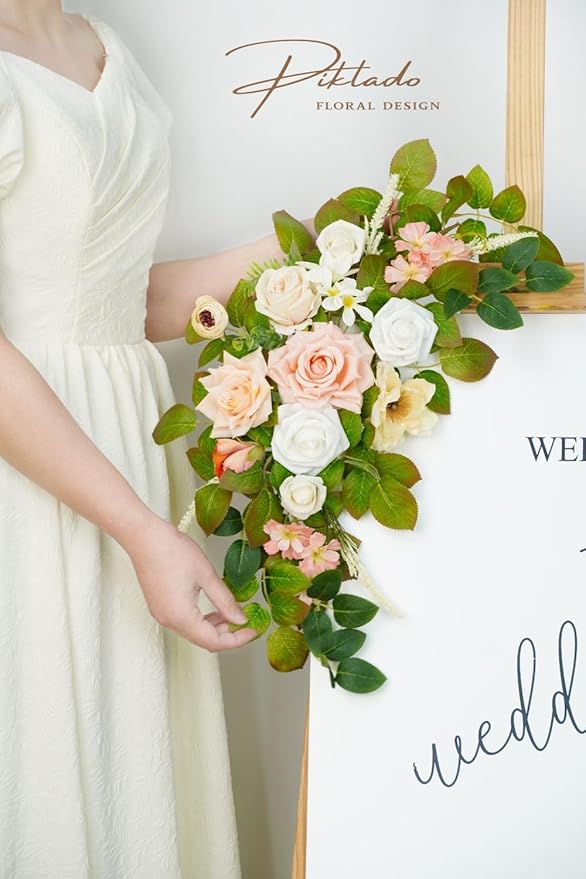 Wedding decor Welcome Sign Flower Backdrop Garland - Image 5