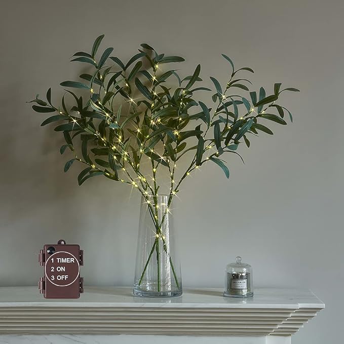 LITBLOOM Lighted Olive Branches 24IN 72 LED by LITBLOOM