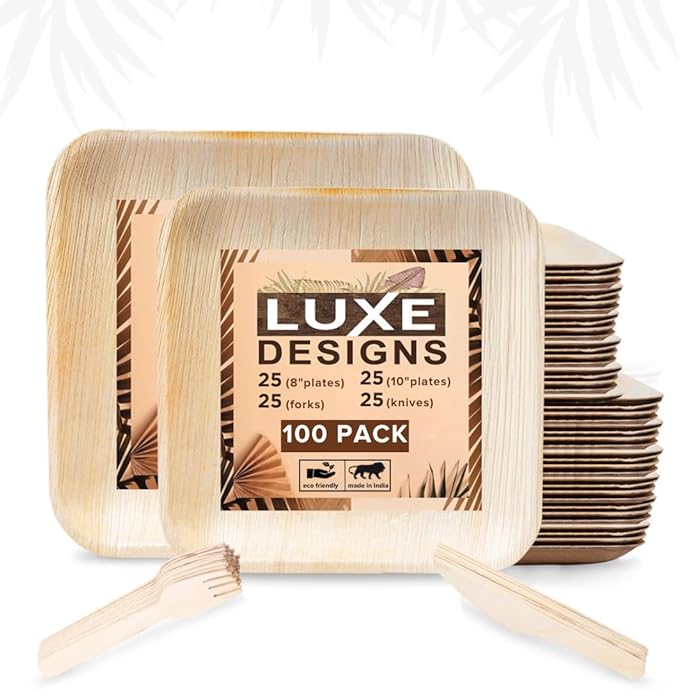 Luxe Designs Palm Leaf Plates by LuxeDesigns
