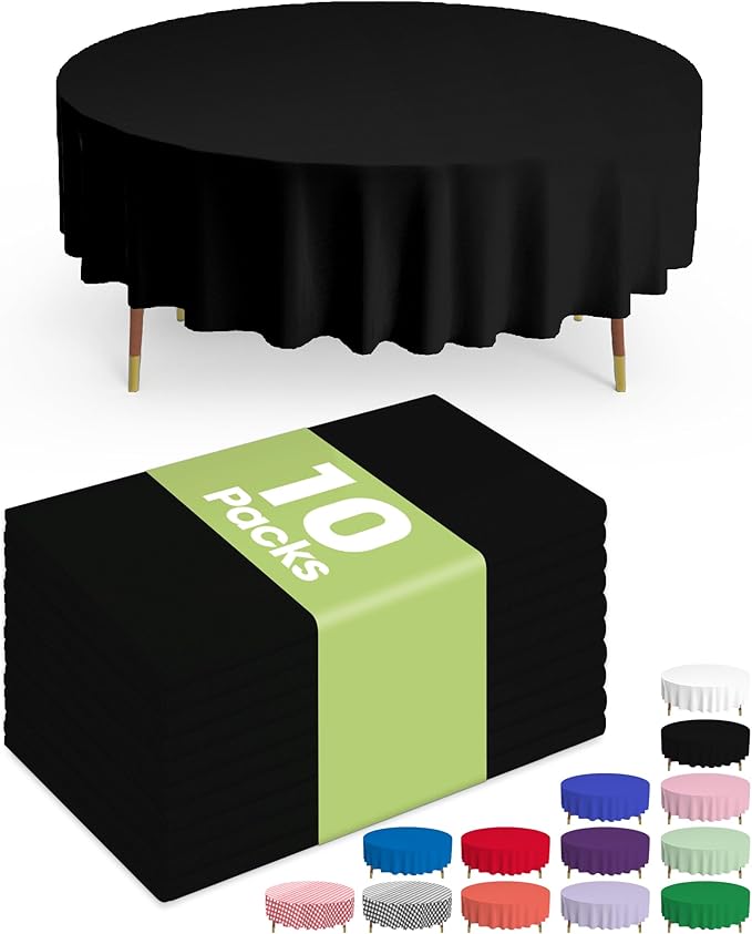 Pureegg Plastic Table Cloth Disposable 10 Pack, Halloween Party Decorations by Pureegg