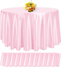 fani 12 Pack 108 Inch Light Pink Satin Tablecloth by fani