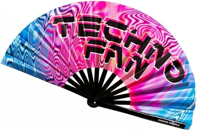Kandies World UV Reactive Custom Festival Folding Hand Fan by KandiesWorld