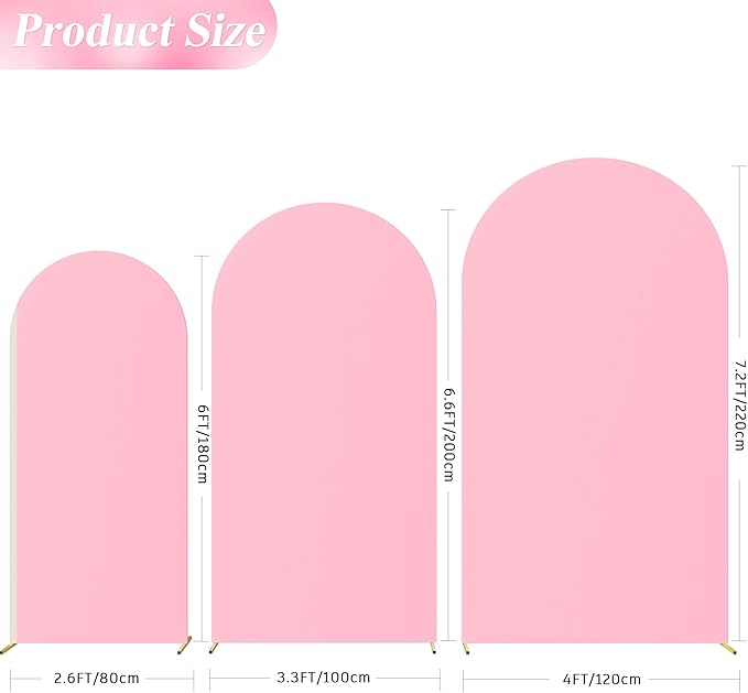 Wokceer Wedding Arch Cover Set of 3 Spandex Fitted Wedding Arch Stand Covers - Image 2