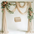 Wedding Arch Draping Fabric 4 Panels 28.7" x 20FT Champagne Sheer Chiffon by Xiomot