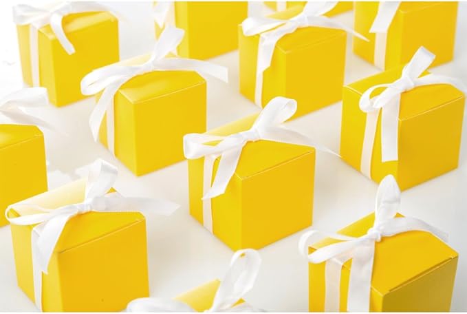 AWELL Yellow Gift Candy Box Bulk 2x2x2 inches - Image 2