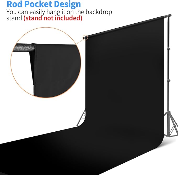 HEMMOTOP Black Photo Backdrop 10x12ft, Large Photography backdrops - Image 5