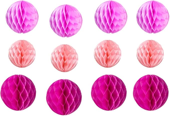 12pcs Party Honeycomb Balls Decorations 4'' 8'' 10'' Honeycomb Ball Flower by Yangeey