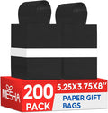 MESHA Kraft Gift Bags 200 Pack 5.25x3.75x8 Inch Small Black Paper Bags by MESHA