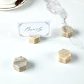 Marble Hexagon Place Card Holders, Unique Design Handmade Photo Display by Unknown