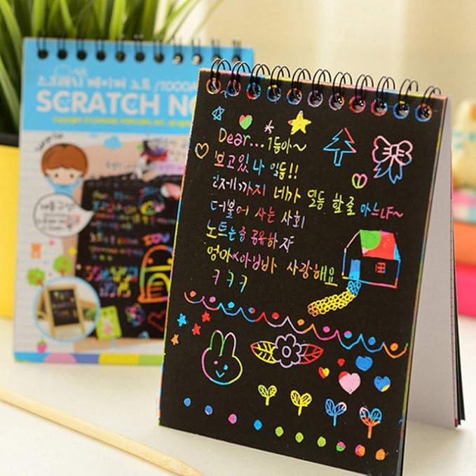 Soumore 16 Pack Scratch Notebooks, Rainbow Scratch Note Combo Art Set, Magic - Image 5