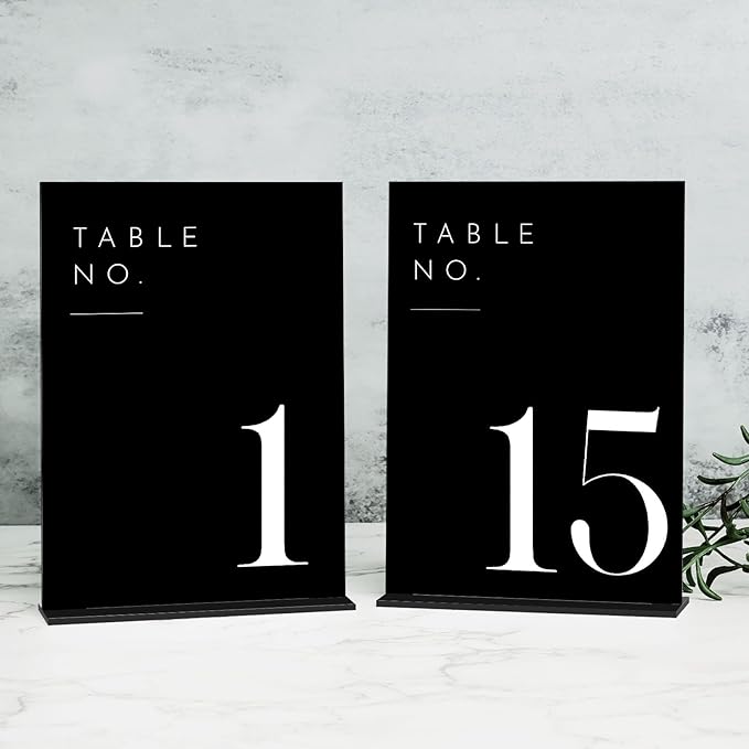 JINMURY Wedding Black Table Numbers 1-15 by JINMURY