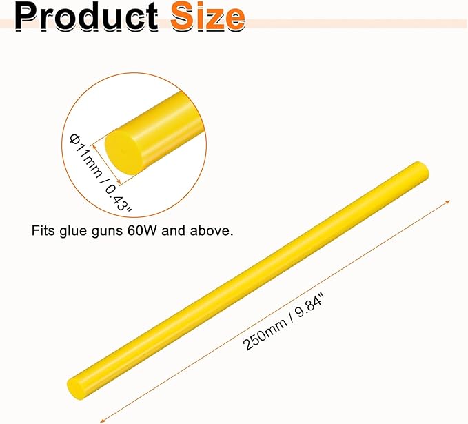 HARFINGTON 10pcs Hot Glue Sticks 0.43" Dia x 9.84" Long EVA Mini Hot Melt - Image 2