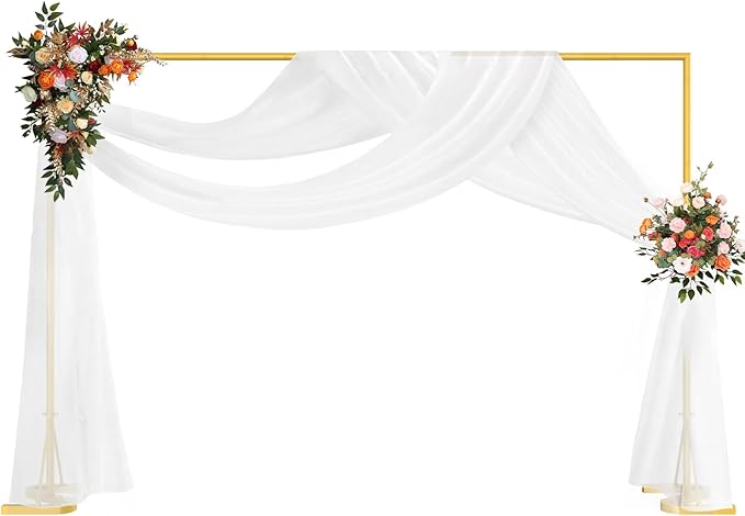 HAITRAL 10x7 FT Backdrop Banner Stand, Square Wedding Arch Balloon Metal Frame - Image 2