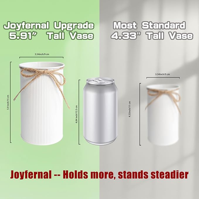 6" High Farmhouse Vases for Centerpiece, Rustic Mason Jars - Image 4