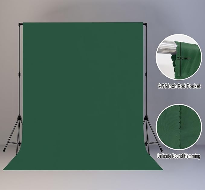 8x10FT Dark Green Screen Backdrops - Image 2