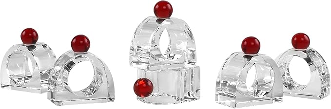 Crystal Napkin Rings Holder Silver Diamond Napkin Rings Pack of 6 Pieces by kitComhomekitchen
