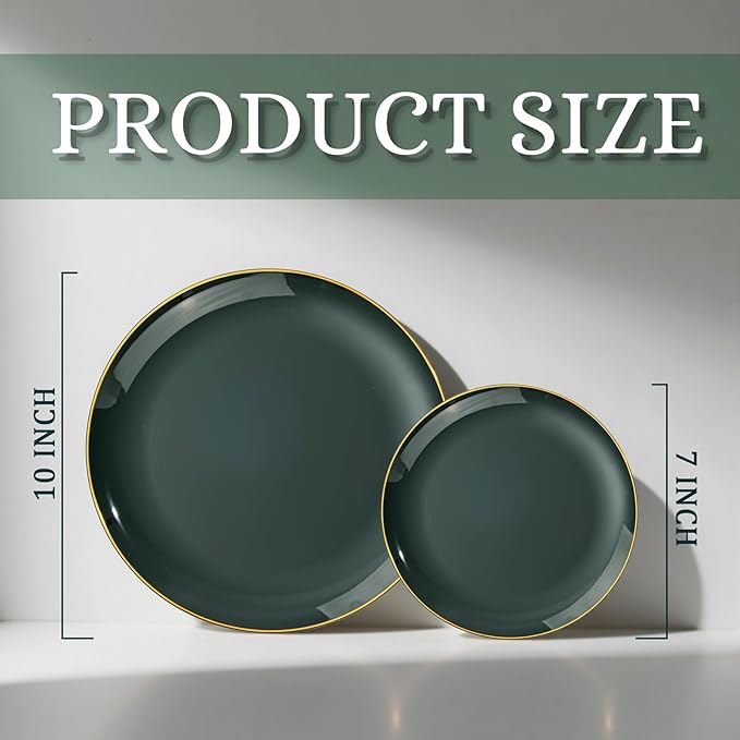 bUCLA 200PCS Green Plastic Plates - Image 2