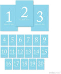 Andaz Press Baby Blue Wedding Table Numbers 1-20, 4x6-Inches Table Number Cards by AndazPress