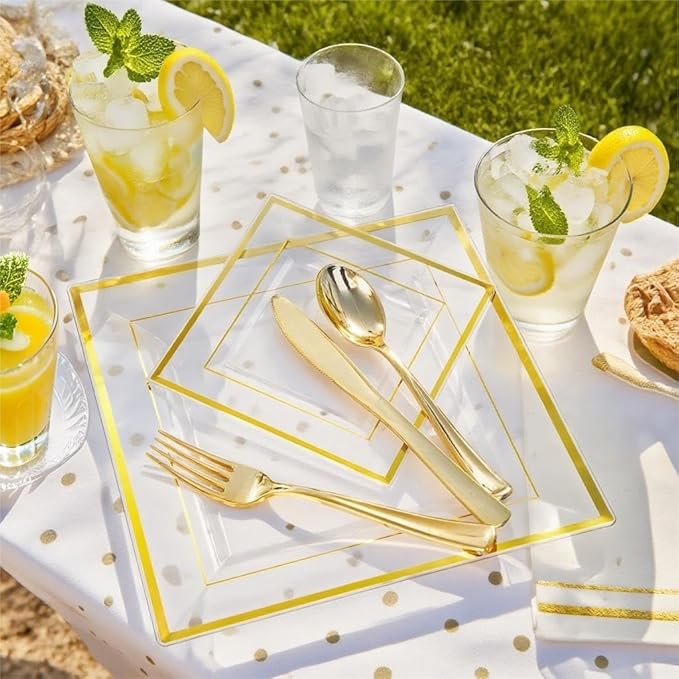 Festiva 350Pcs Clear Plastic Plates - Image 7