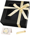 Black Gift Box with Window, 7.5"x7.5"x3.1" Bridesmaid Boxe by TIACABO