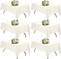 Ivory 6 Pack Polyester Table Cloth 60 x 126 Inch, Rectangle Tablecloths by TableClothAndTableRunner