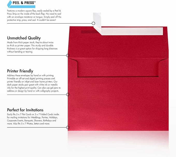 LUXPaper A7 Invitation Envelopes | Peel & Press | 5 1/4" x 7 1/4" | Jupiter - Image 8