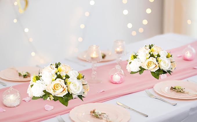 Flower Balls Wedding Rose Centerpieces: 6 Pcs Fake Flowers - Image 6