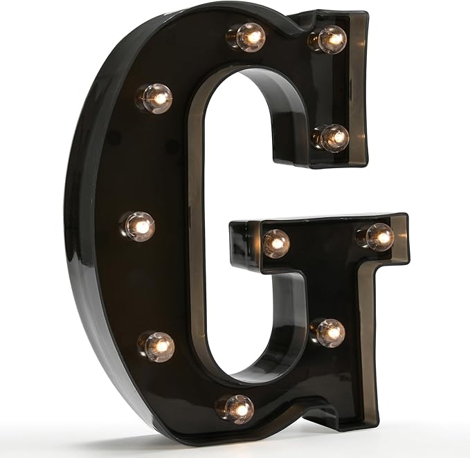 OYCBUZO Light Up Black Alphabet Marquee Letters Sign LED Marquee Number Lights by OYCBUZO