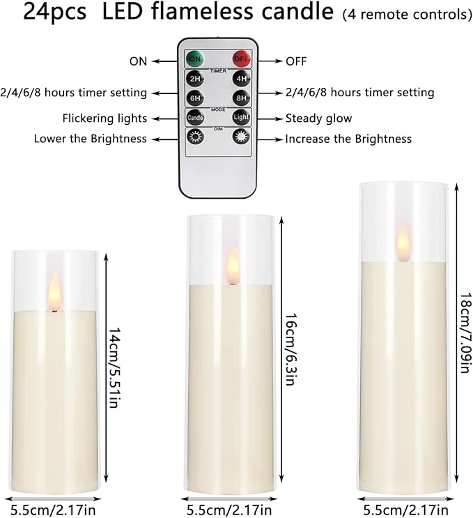Flickering Flameless Candles Battery Operated - Image 6